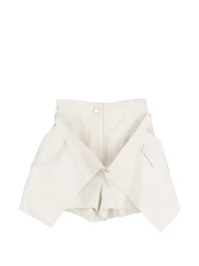 Pre-owned Dion Lee High-rise Skort In Neutral