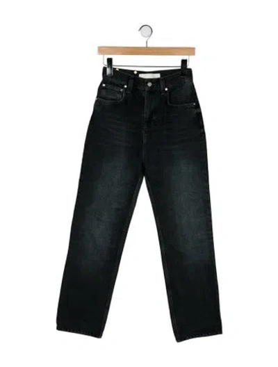 Pre-owned Dion Lee High-rise Straight Leg Jeans In Black