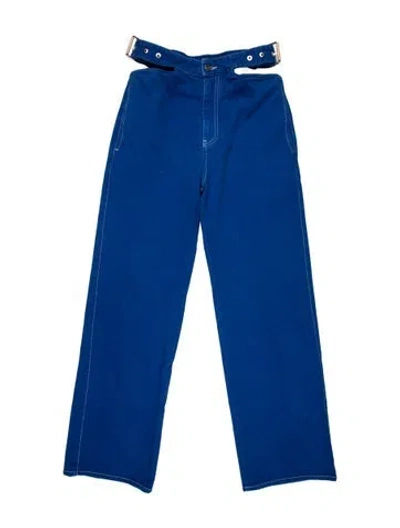 Pre-owned Dion Lee High-rise Straight Leg Jeans In Blue