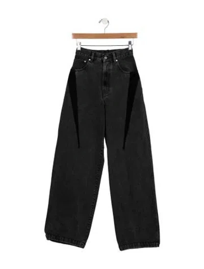 Pre-owned Dion Lee High-rise Wide Leg Jeans In Black