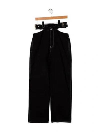 Pre-owned Dion Lee High-rise Wide Leg Jeans In Black