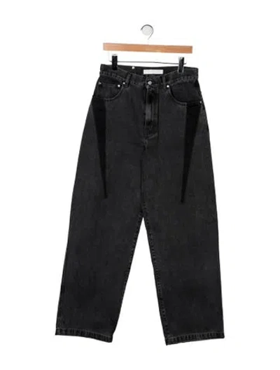 Pre-owned Dion Lee High-rise Wide Leg Jeans In Black