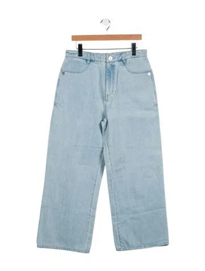 Pre-owned Dion Lee High-rise Wide Leg Jeans In Blue