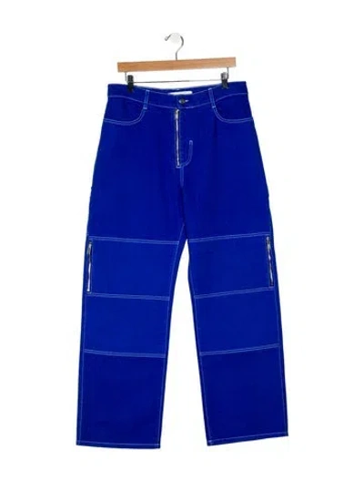 Pre-owned Dion Lee High-rise Wide Leg Jeans In Blue