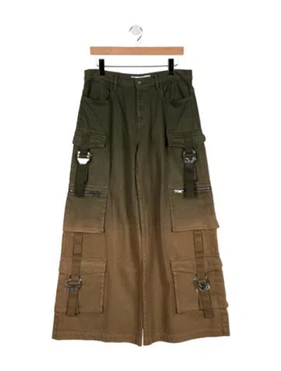 Pre-owned Dion Lee High-rise Wide Leg Jeans W/ Tags In Green