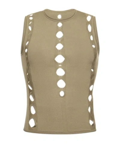 Dion Lee Hollow-out Detail Vest In Green