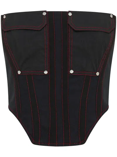 Dion Lee Hongbao Strapless Corset Top In Schwarz