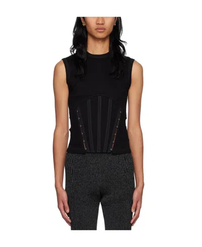 Dion Lee Hook-fasten Corset Top In Black