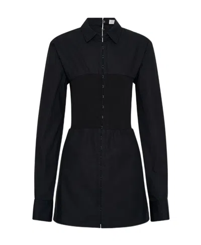 Dion Lee Hook Mini Shirt Dress In Black