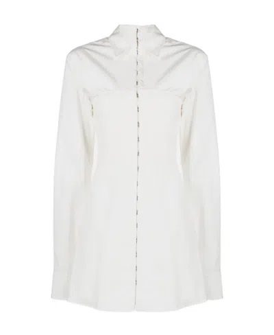 Dion Lee Hook Mini Shirt Dress In White