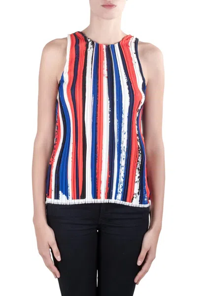 Dion Lee Ii Multicolor Plisse Striped Knit Sleeveless Top