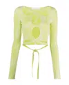 Dion Lee Cut-out Detail Long-sleeve Top In Yellow