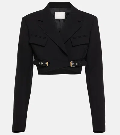 DION LEE INTERLOCK BELTED CROPPED BLAZER