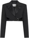 Dion Lee Interlock Cropped Tuxedo Blazer In Black