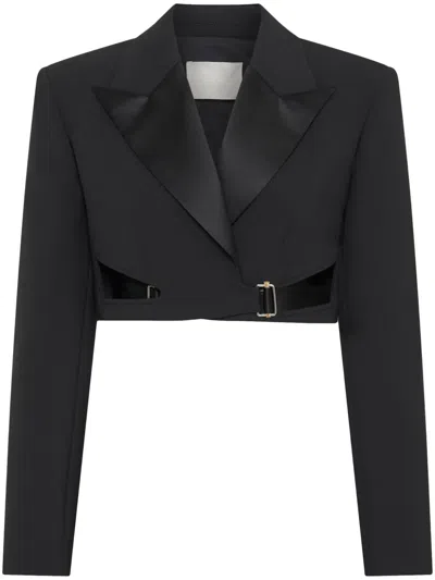 DION LEE INTERLOCK TUXEDO CROPPED BLAZER