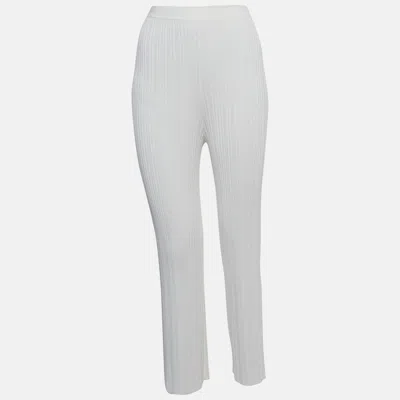 Dion Lee Ivory White Ribbed Knit Pants In Purple