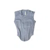 Dion Lee Jersey Rib Cropped Tank Corset Tank Top Blue In Xs