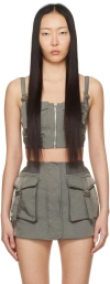 Dion Lee Womens Mercury Aviator Square-neck Shell Top In Mercury