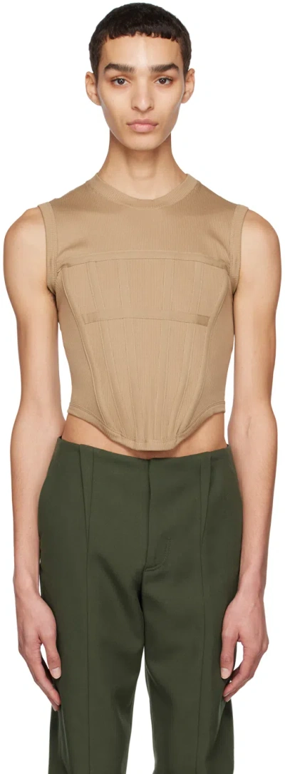 Dion Lee Khaki Corset Tank Top