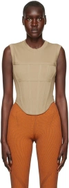 Dion Lee Khaki Corset Tank Top In Khaki