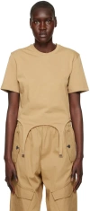 Dion Lee Khaki Garter T-shirt In Khaki