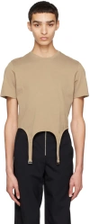Dion Lee Organic Cotton Garter T-shirt In Khaki