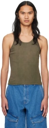 Dion Lee Khaki Sprayed Rivet Tank Top In Washed Mercury