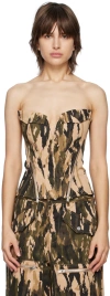 Dion Lee Khaki V-wire Corset In Classic