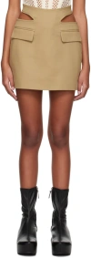 Dion Lee Khaki Y Front Buckle Miniskirt In Khaki