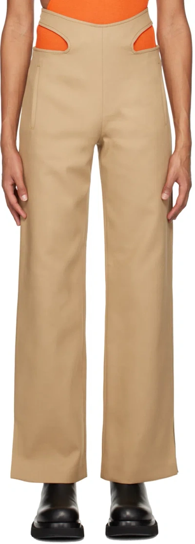 Dion Lee Khaki Y-front Buckle Trousers