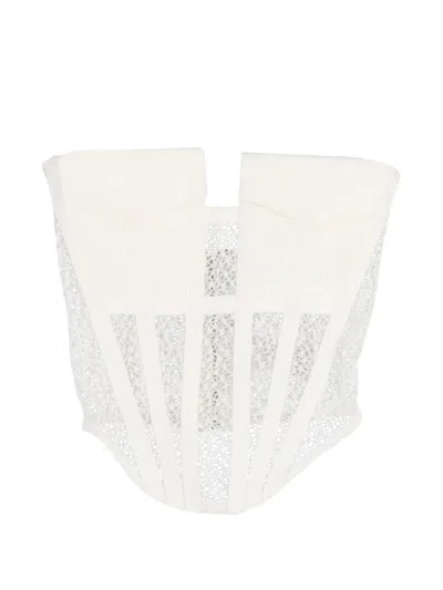 Pre-owned Dion Lee Lace-detail Corset Top In White