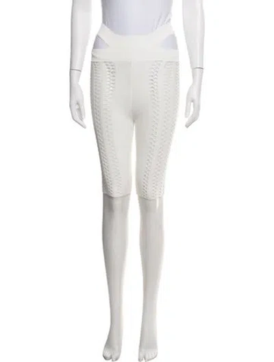 Pre-owned Dion Lee Lace Pattern Cutout Accent Sweatpants W/ Tags In White