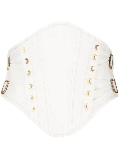 Dion Lee White Denim Mini Skirt In Ivory