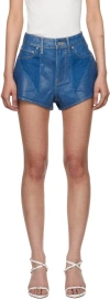 Dion Lee Blue Darted Denim Shorts In Blue