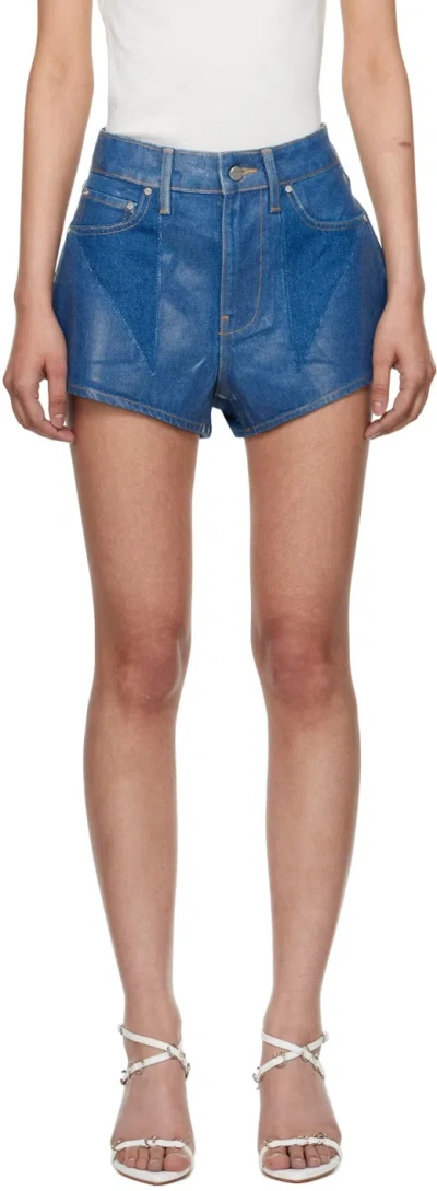 Dion Lee Blue Darted Denim Shorts In American Blue