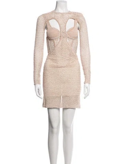 Pre-owned Dion Lee Lasercut Accents Skirt Suit In Neutral