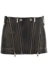 DION LEE LEATHER BIKER MICRO SKIRT