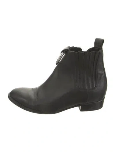 Pre-owned Dion Lee Leather Chelsea Boots In Black