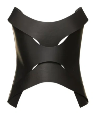 Dion Lee Leather Interlock Corset -  - Women  - Black - M
