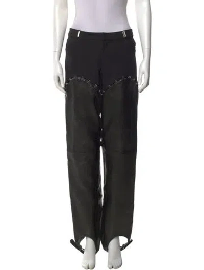 Pre-owned Dion Lee Leather Straight Leg Pants In Black