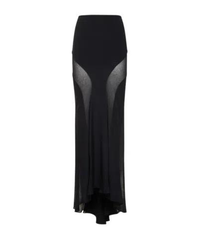 Dion Lee Light Knit Rib Long Skirt W/ Inserts In Black