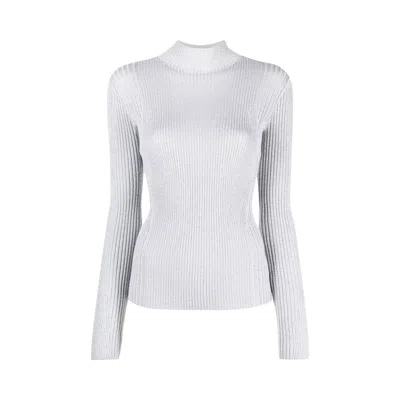 Pre-owned Dion Lee Light Reflective Rib Skivvy 'silver'