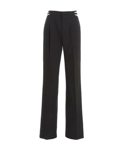Dion Lee Lingerie Cut-out Wool Trousers In Black
