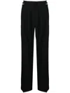 Dion Lee Buckle-detail Wide-leg Trousers In Schwarz