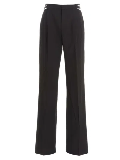 Dion Lee Wool Pant Trousers Pleated Front In Black