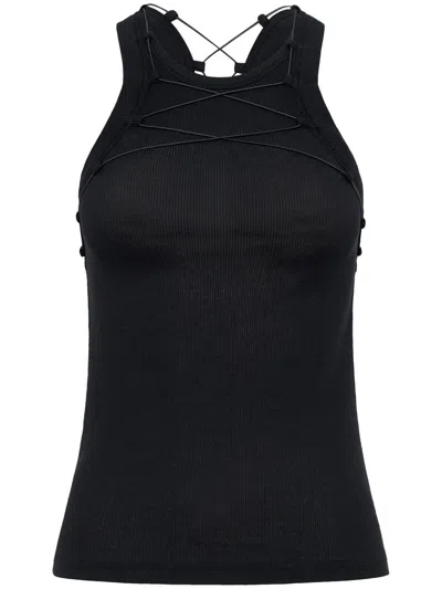 Dion Lee Lock Cotton Tank Top In Black