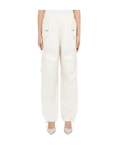 Dion Lee Logo Casual Pants In White