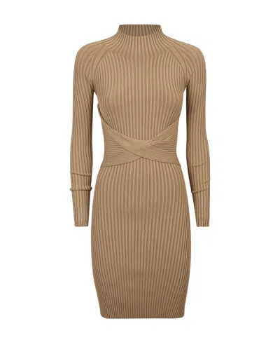 Dion Lee Logo Dress In Beige