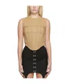 Shop Dion Lee Logo Ribbed Vest In Nude