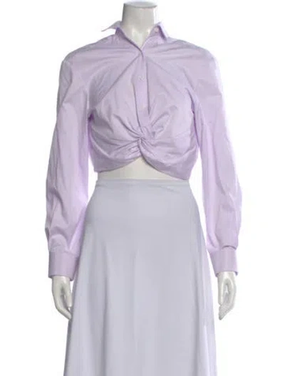 Pre-owned Dion Lee Long Sleeve Crop Top In Purple